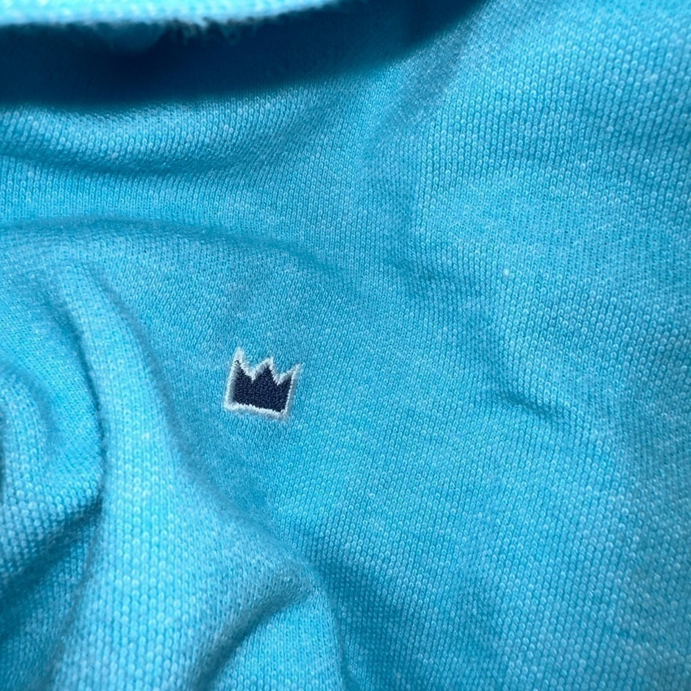 Men’s pre own as is Crown and Ivy size XL extra soft blue pullover quarter zip - Picture 2 of 4